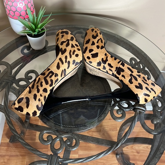Steve Madden Traise Platform High‎ Heels Cheetah Print Real Hair size 10M GUC - Picture 9 of 15